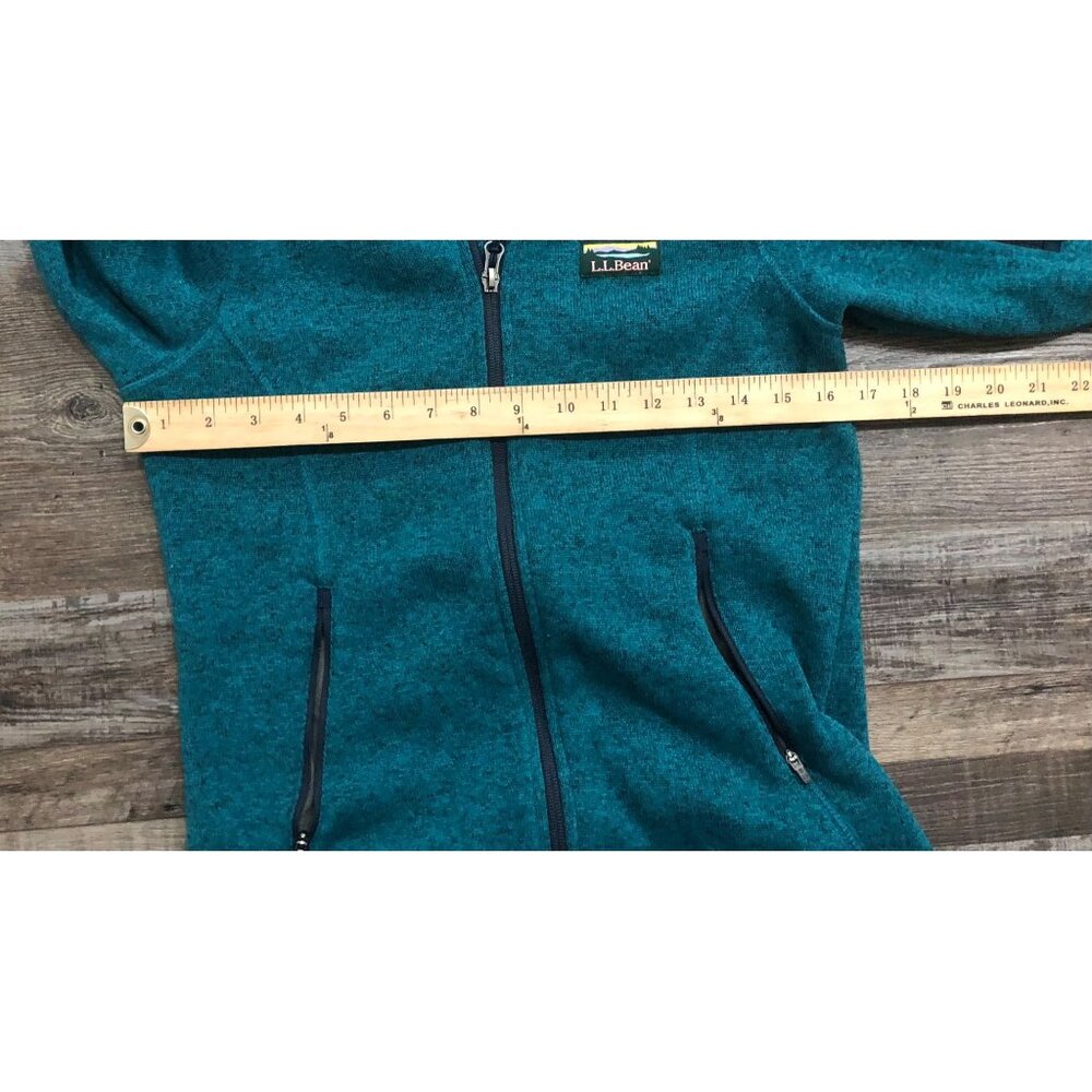 L.L. Bean Womens XS Petite Teal Blue Full Zip Fleece Jacket - Picture 6 of 7